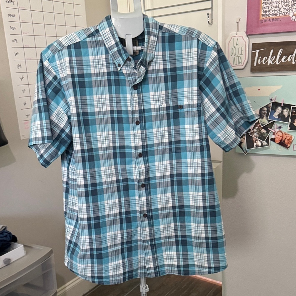 RedHead Blue and White Plaid Casual Shirt